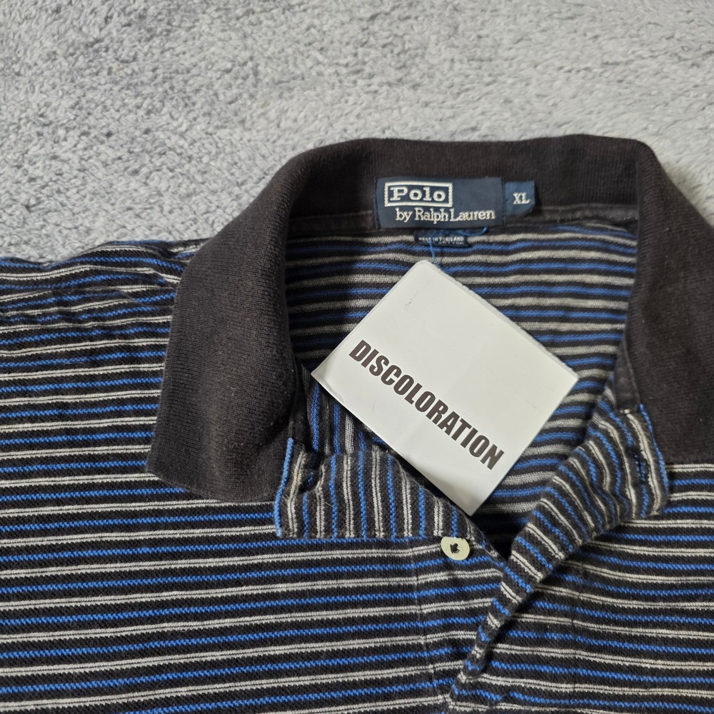 Ralph Lauren Mens XL Polo Shirts Bundle Blue Striped Grey Diamond 2pc - Picture 5 of 7